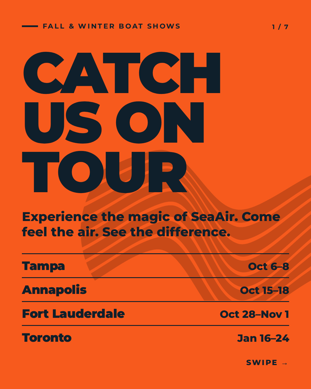 Catch us on tour: fall and winter boat shows in Tampa, Annapolis, Fort Lauderdale and Toronto.